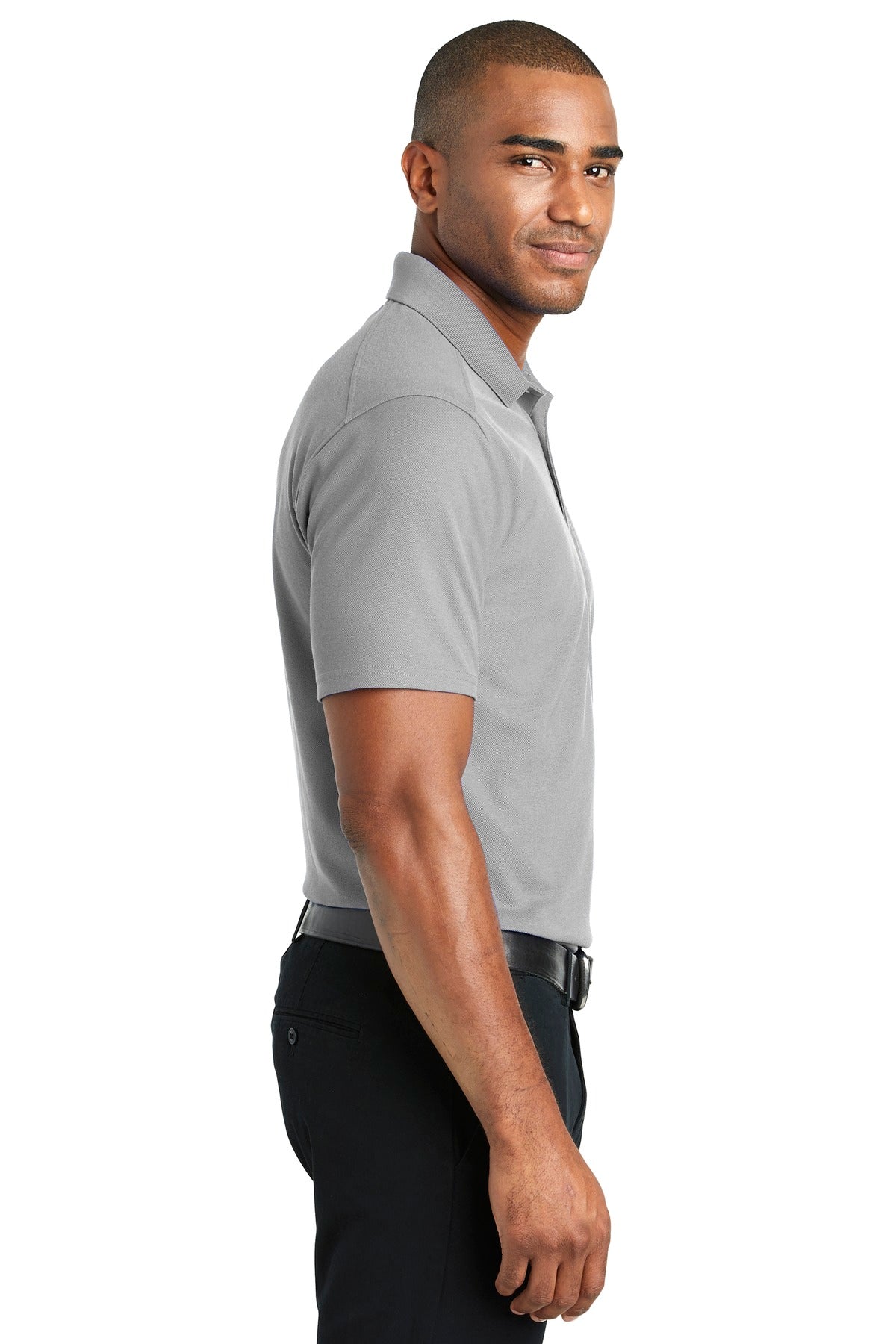 Gusty Grey Port Authority EZPerformance Pique Polo. K600