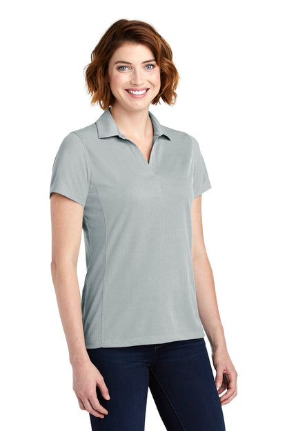 Gusty Grey Port Authority Women's Poly Oxford Pique Polo. LK582