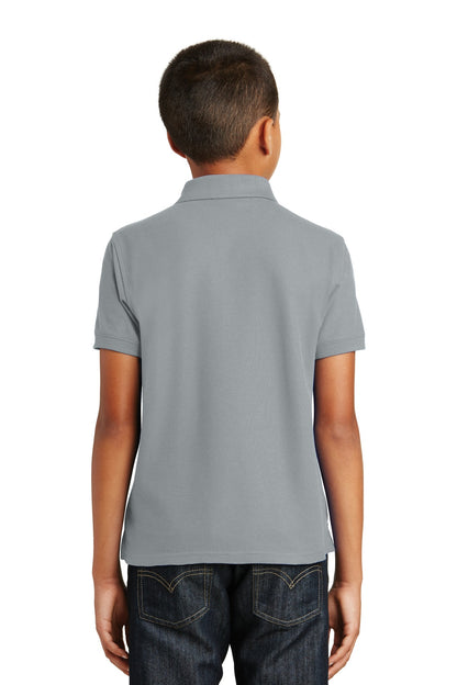 Gusty Grey Port Authority Youth Core Classic Pique Polo. Y100