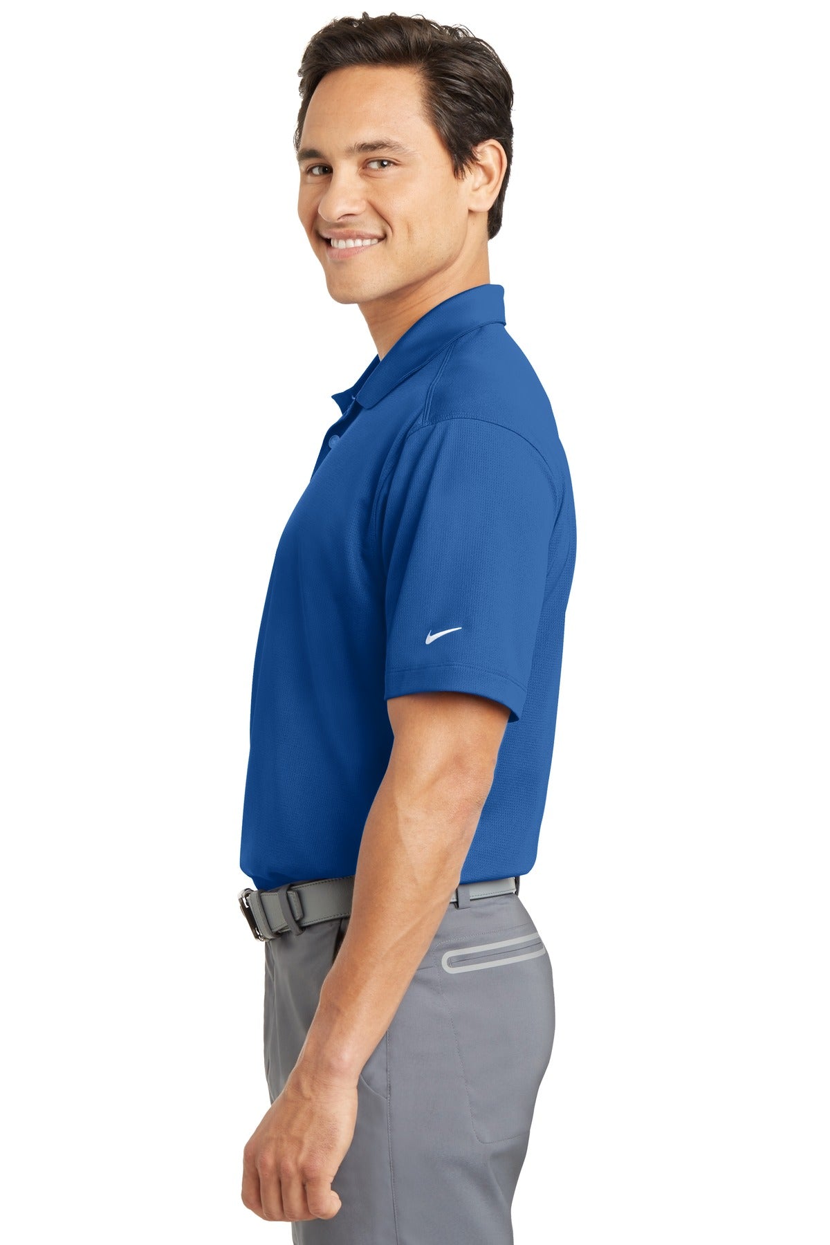 Gym Blue Nike Dri-FIT Vertical Mesh Polo. 637167