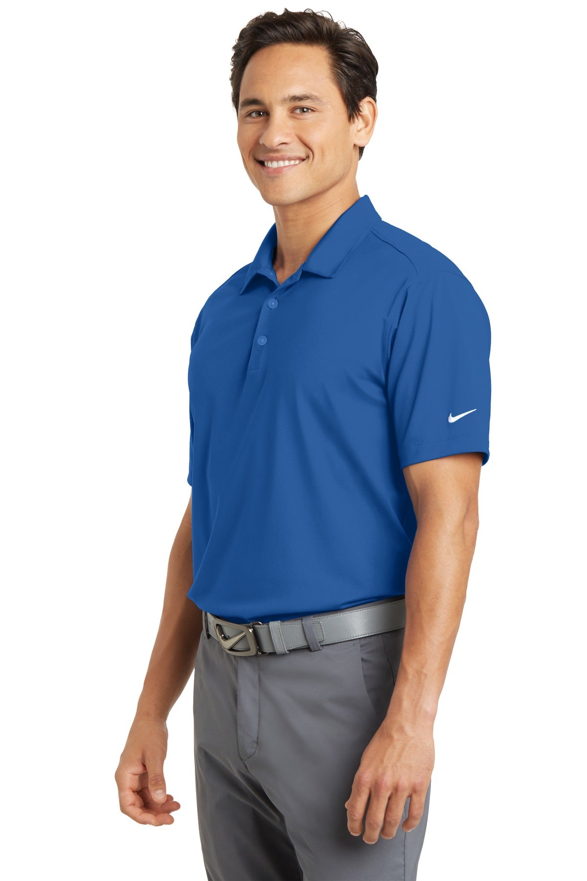 Gym Blue Nike Dri-FIT Vertical Mesh Polo. 637167