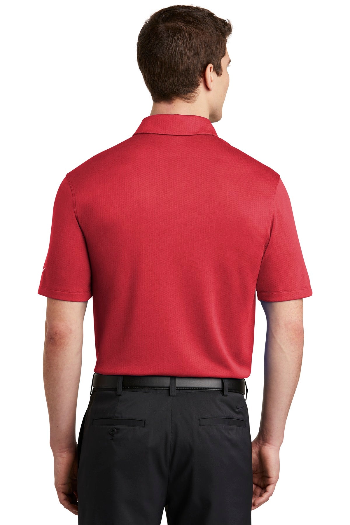 Gym Red Nike Dri-FIT Hex Textured Polo. NKAH6266