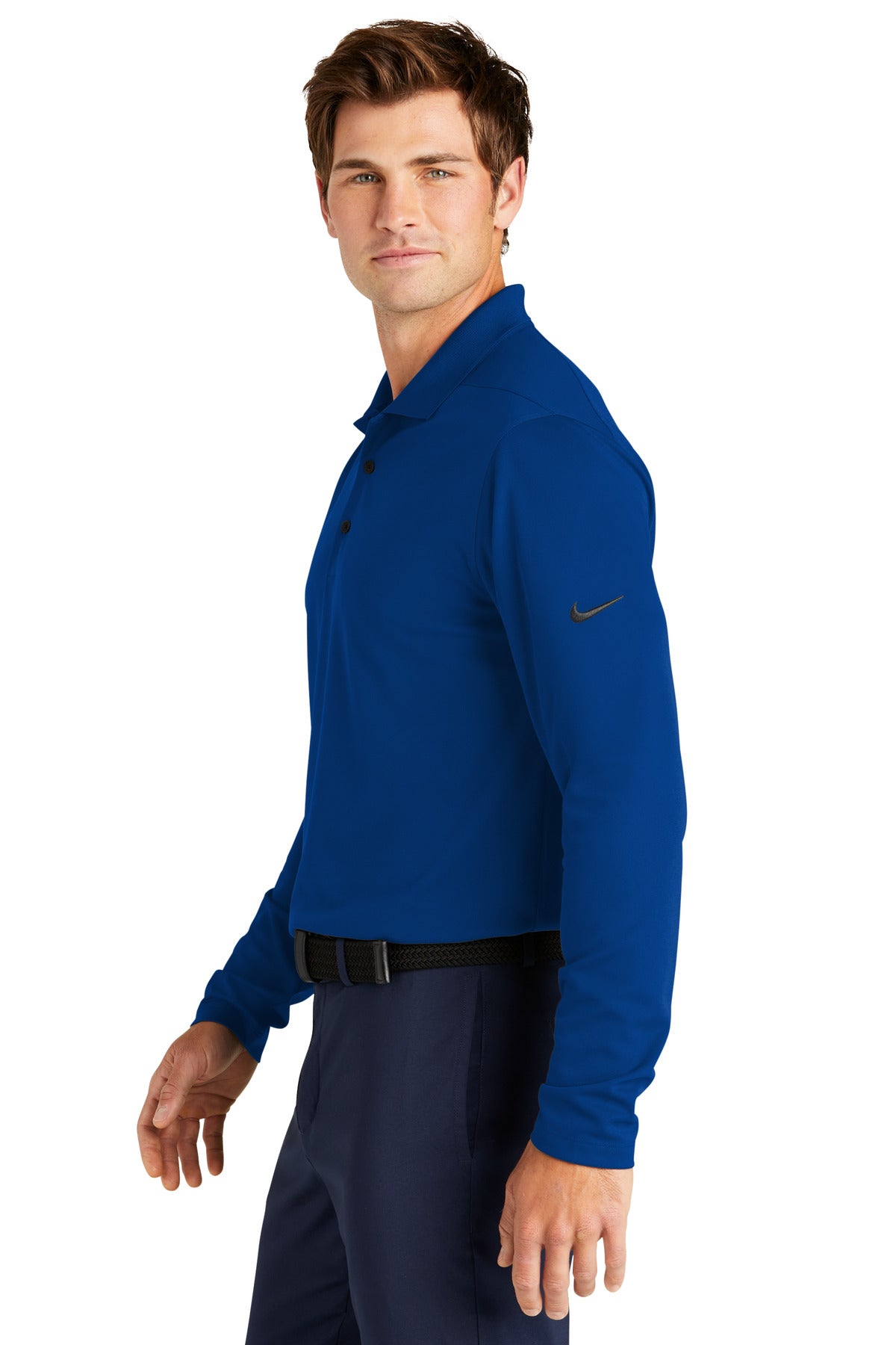 GymBlue Nike Dri-FIT Micro Pique 2.0 Long Sleeve Polo NKDC2104