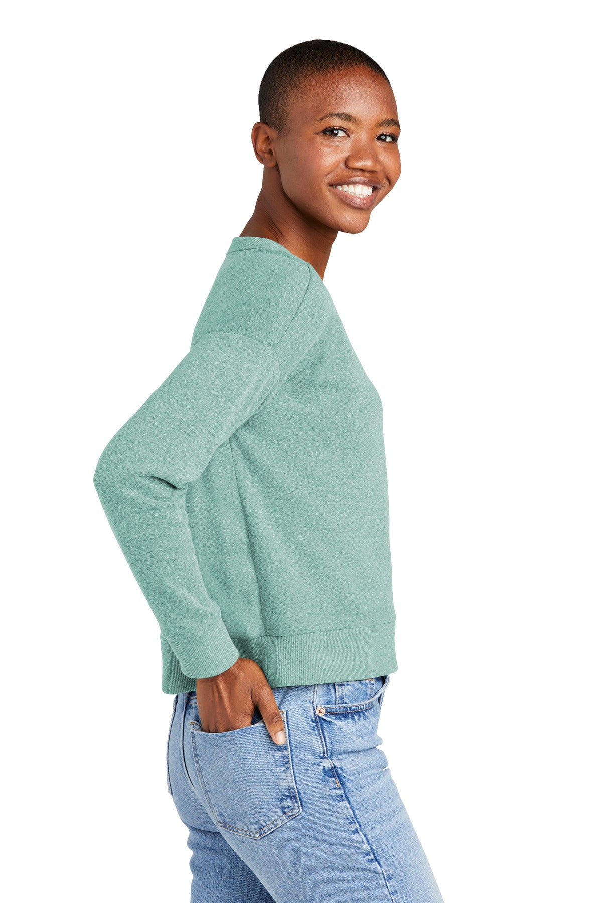 HdEuclpsBl District Women's Perfect Tri Fleece V-Neck Sweatshirt DT1312