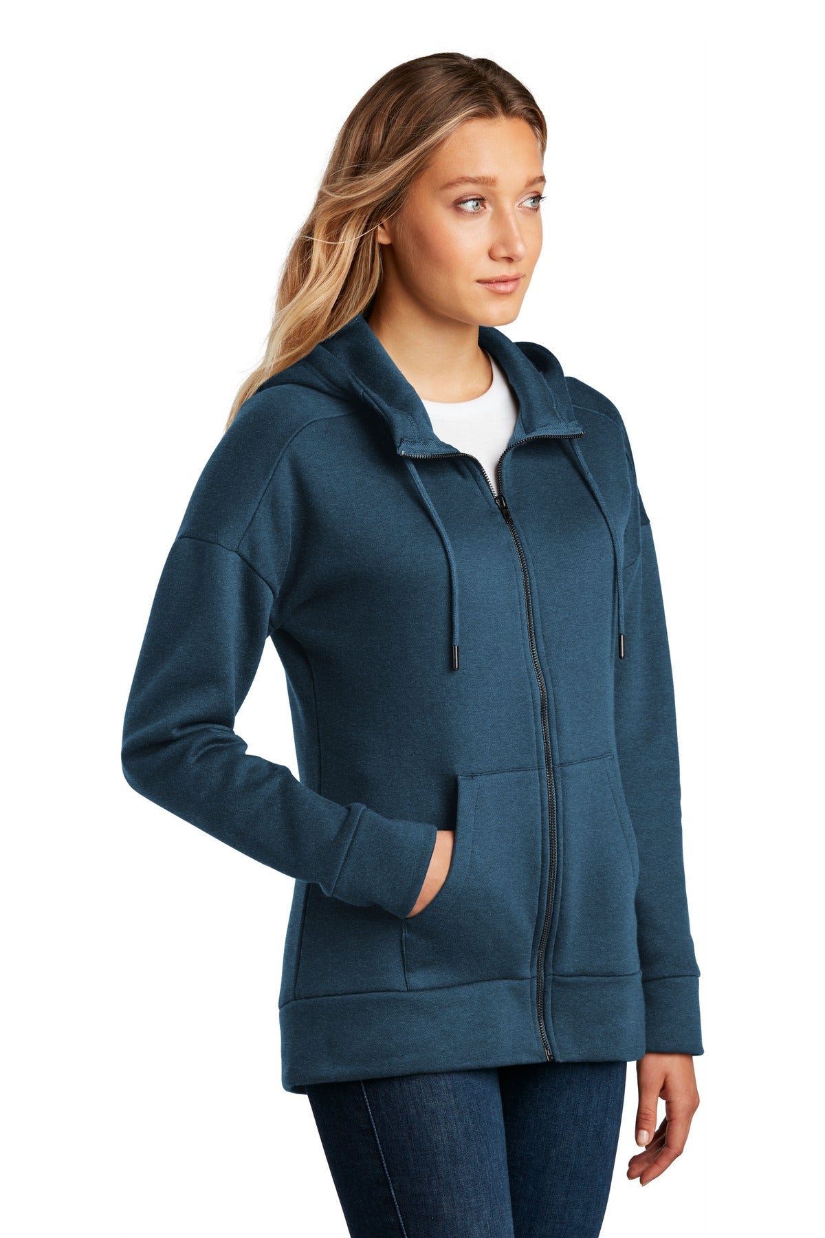He Poseidon Bl District Women's Perfect Weight Fleece Drop Shoulder Full-Zip Hoodie DT1104
