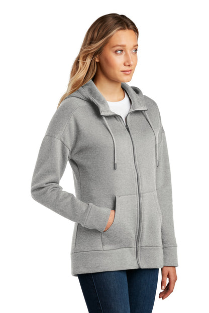 He Steel District Women's Perfect Weight Fleece Drop Shoulder Full-Zip Hoodie DT1104