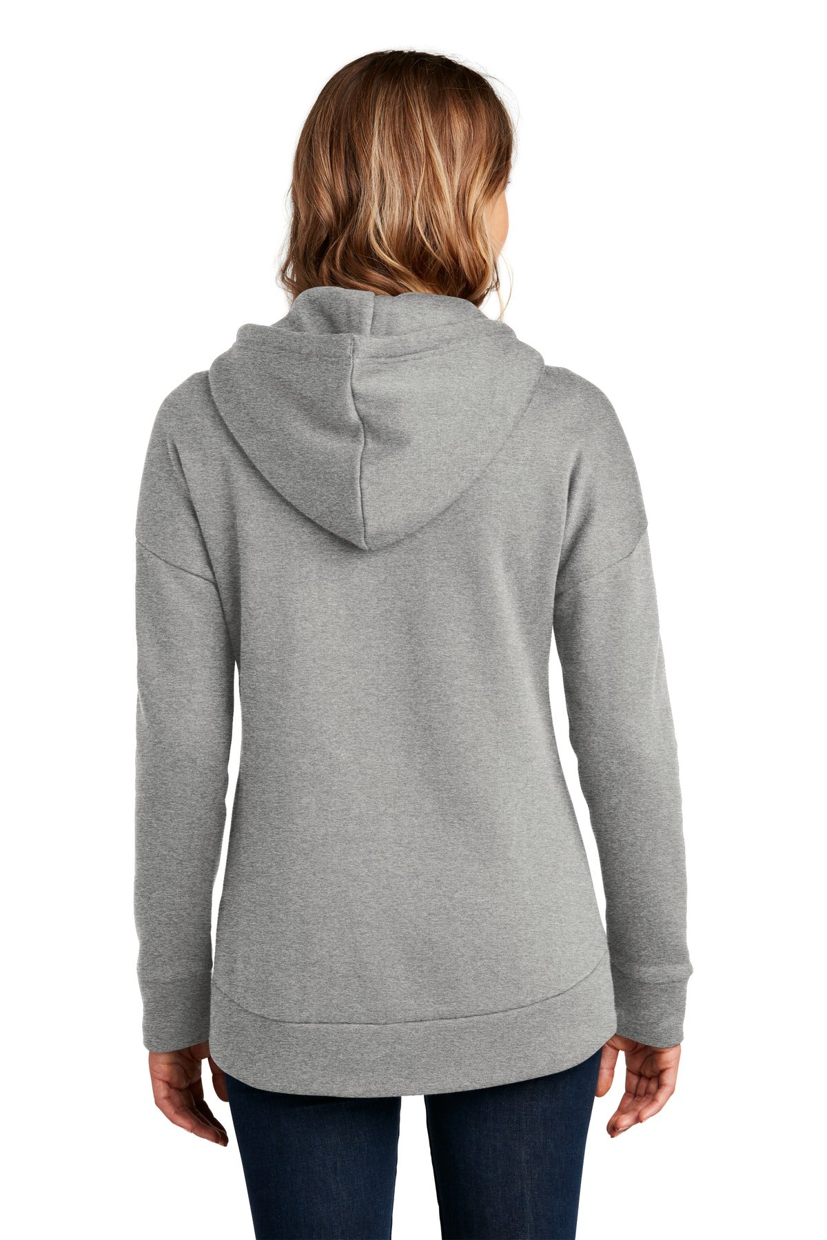 He Steel District Women's Perfect Weight Fleece Drop Shoulder Full-Zip Hoodie DT1104