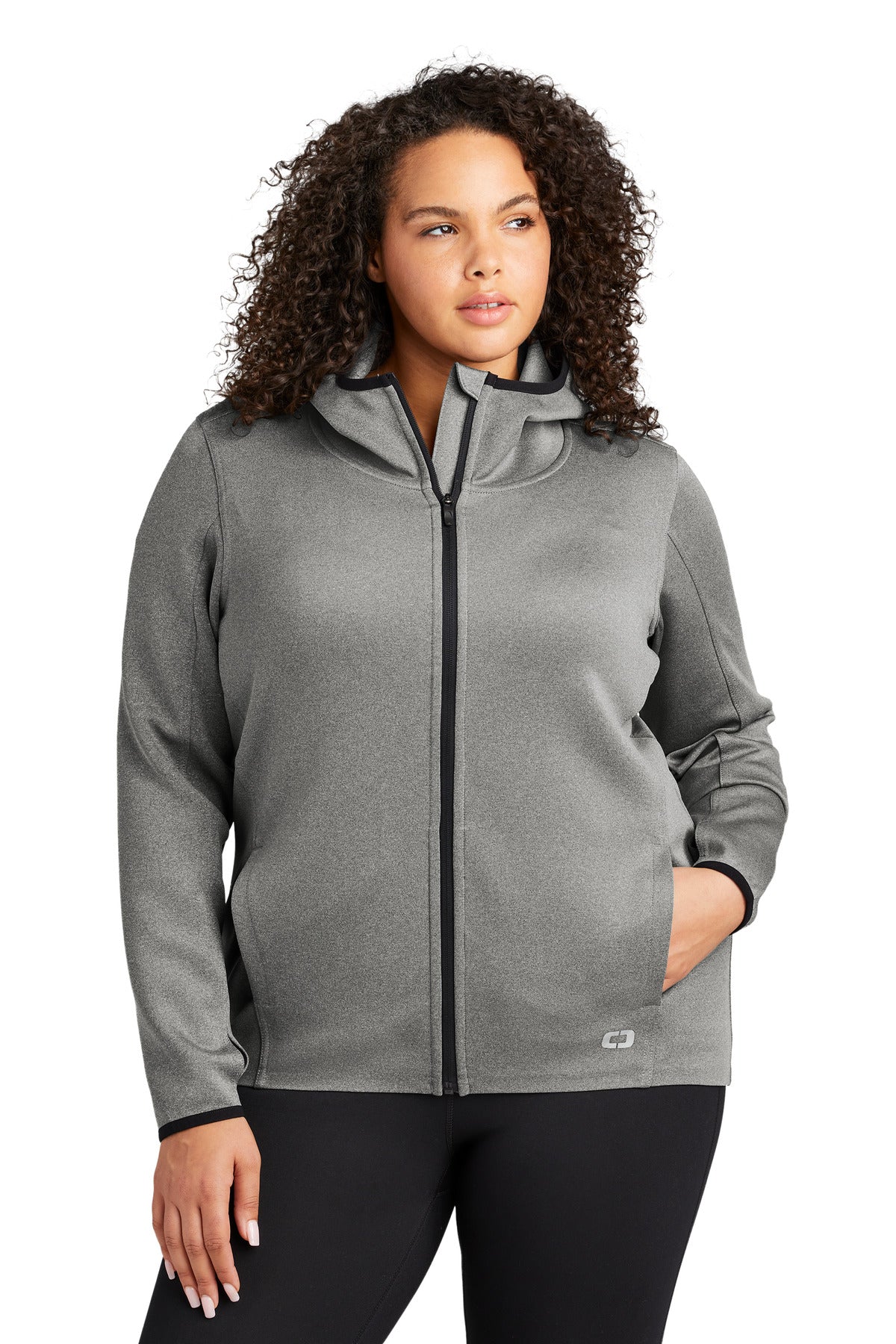 Heather Grey OGIO Women's Stealth Full-Zip Jacket. LOE728