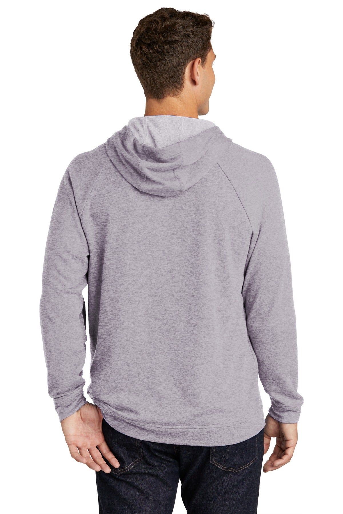 Heather Grey Sport-Tek Lightweight French Terry Pullover Hoodie. ST272
