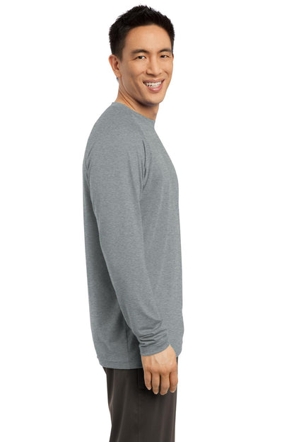 Heather Grey Sport-Tek Long Sleeve Ultimate Performance Crew. ST700LS