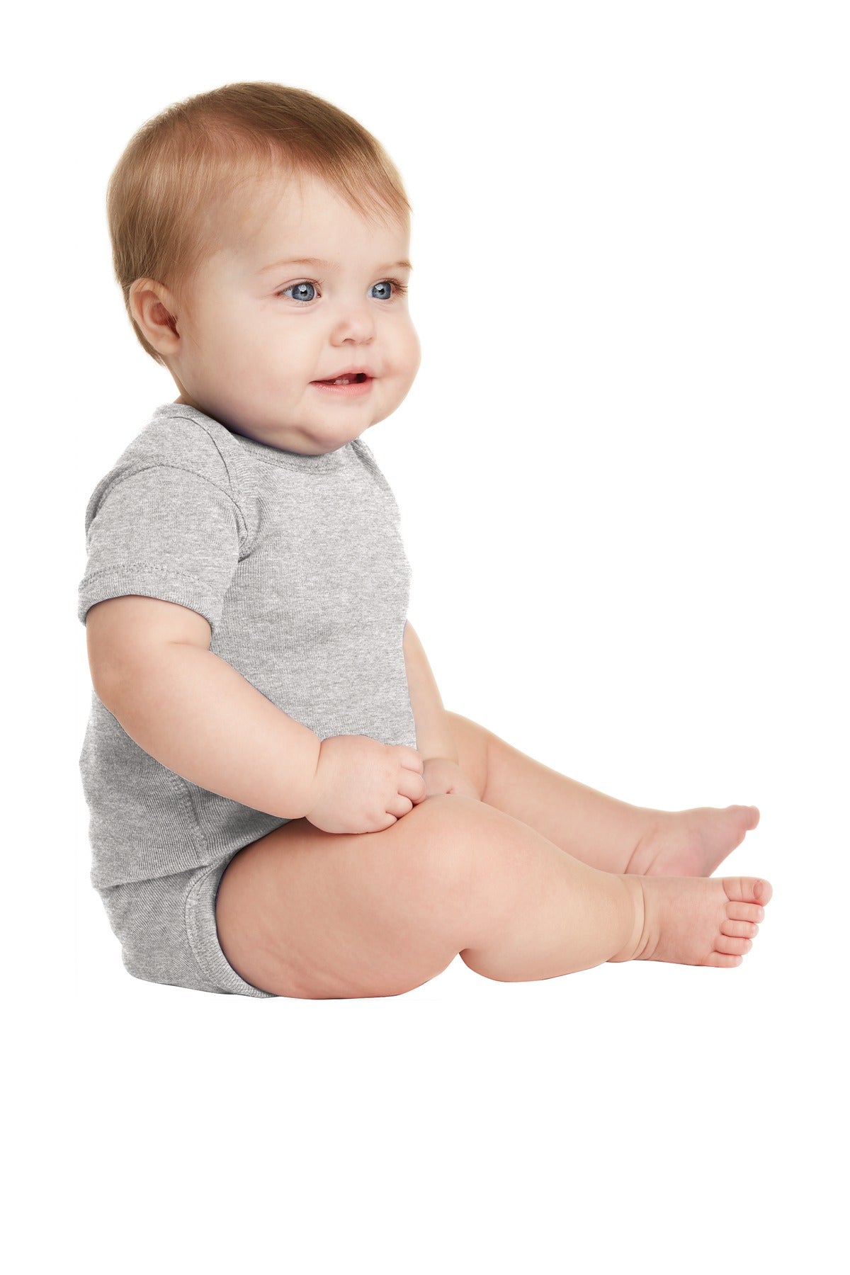 Heather Rabbit Skins Infant Short Sleeve Baby Rib Bodysuit. RS4400