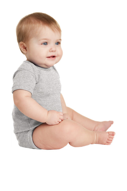 Heather Rabbit Skins Infant Short Sleeve Baby Rib Bodysuit. RS4400