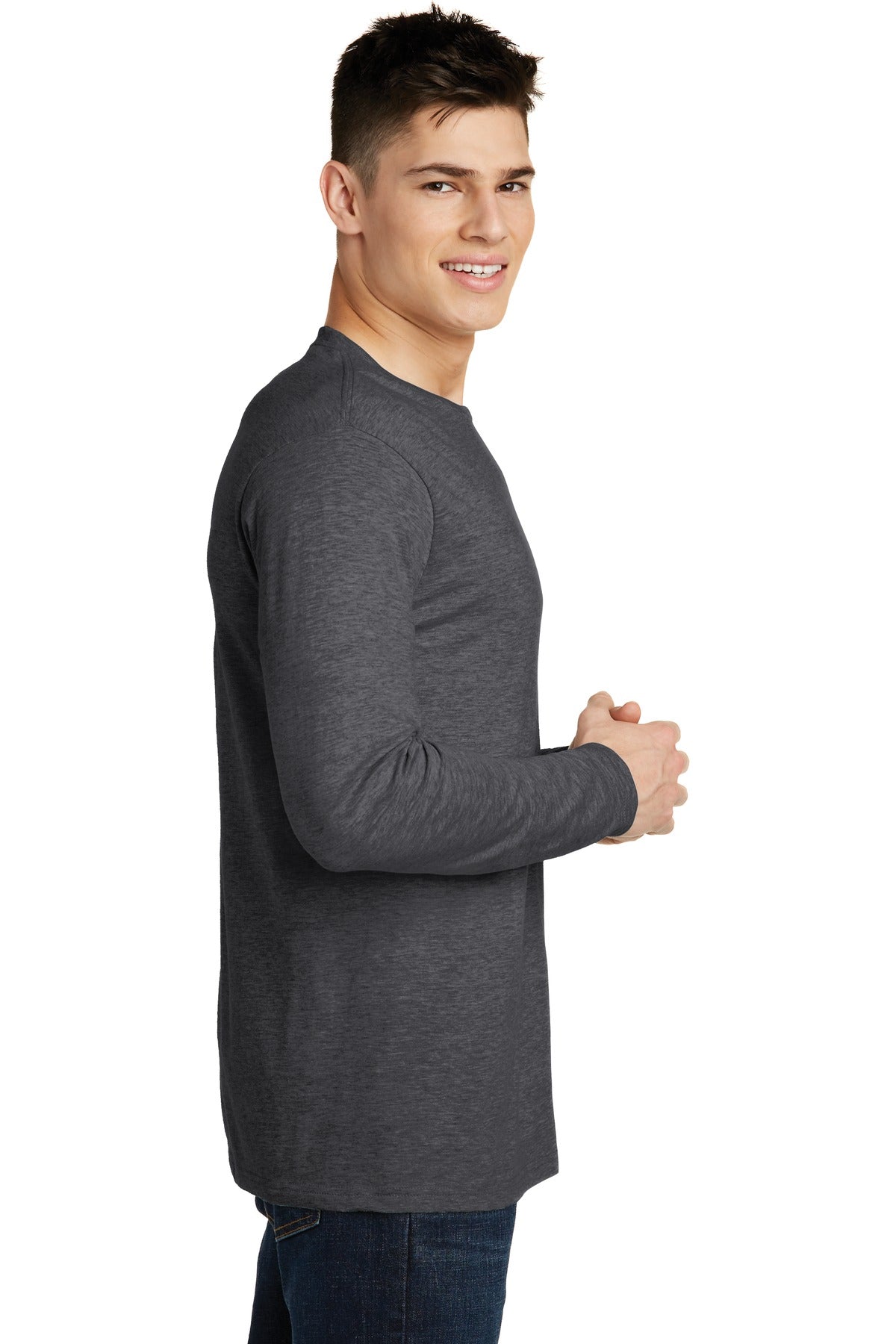 Heathered Char District Very Important Tee Long Sleeve. DT6200