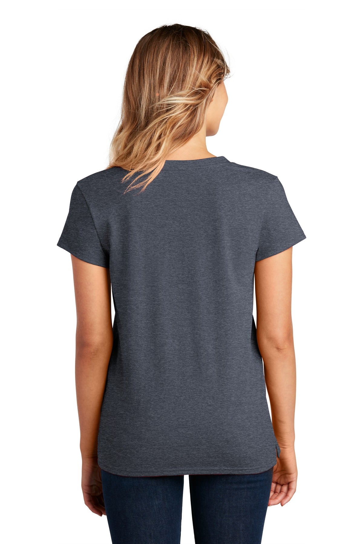 Heathered Navy District Women's Re-Tee V-Neck DT8001