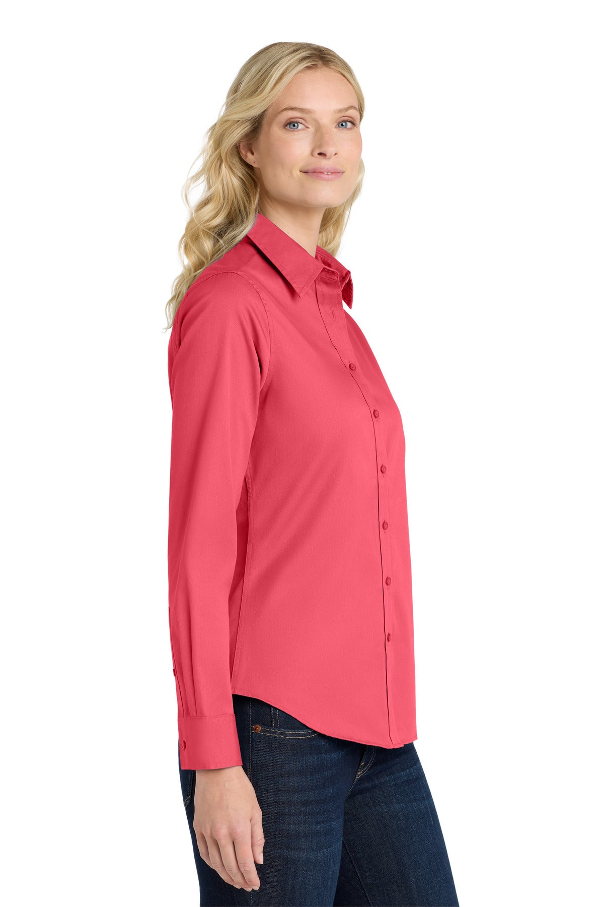 Hibiscus Port Authority Women's Long Sleeve Easy Care Shirt. L608