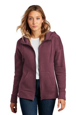 HtdChar District Women's Perfect Weight Fleece Drop Shoulder Full-Zip Hoodie DT1104