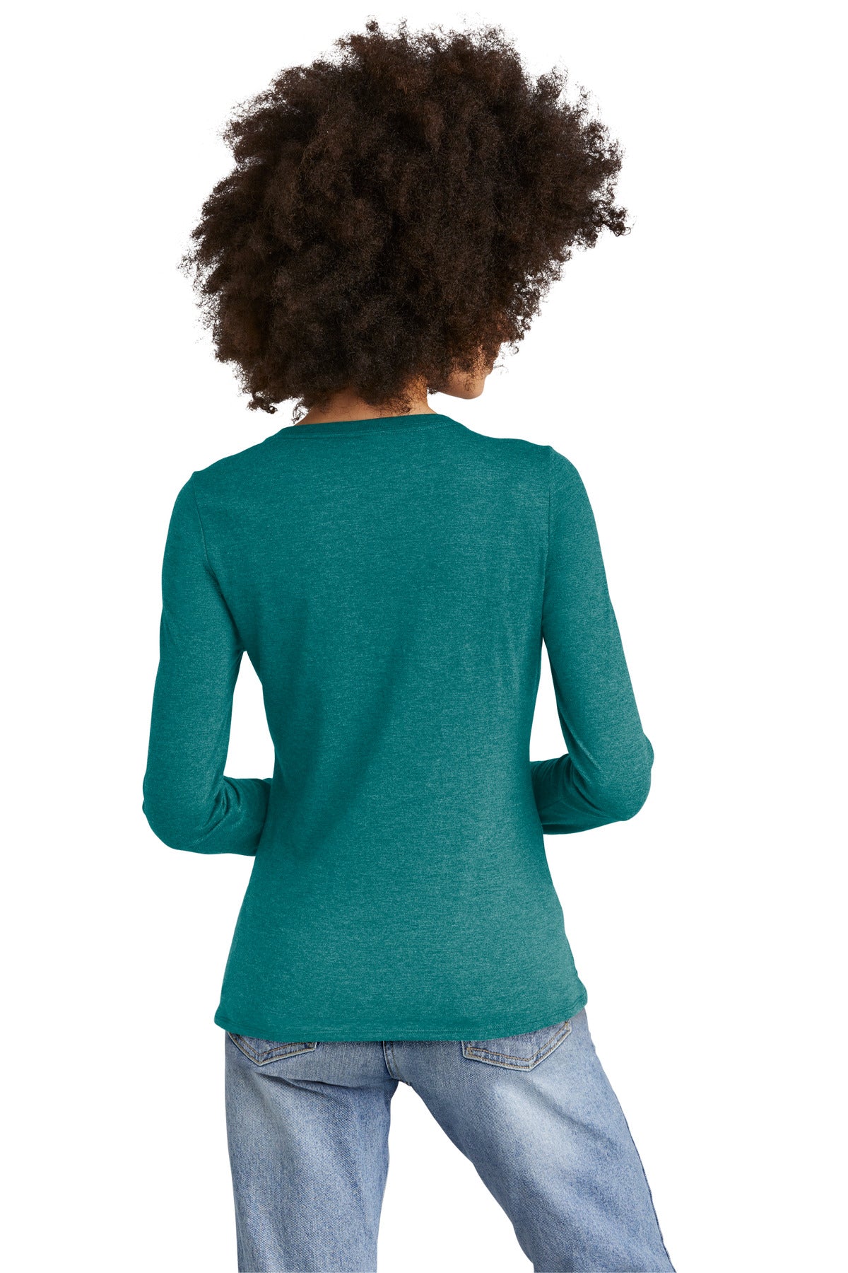 HtdTeal District Women's Perfect Tri Long Sleeve V-Neck Tee DT135