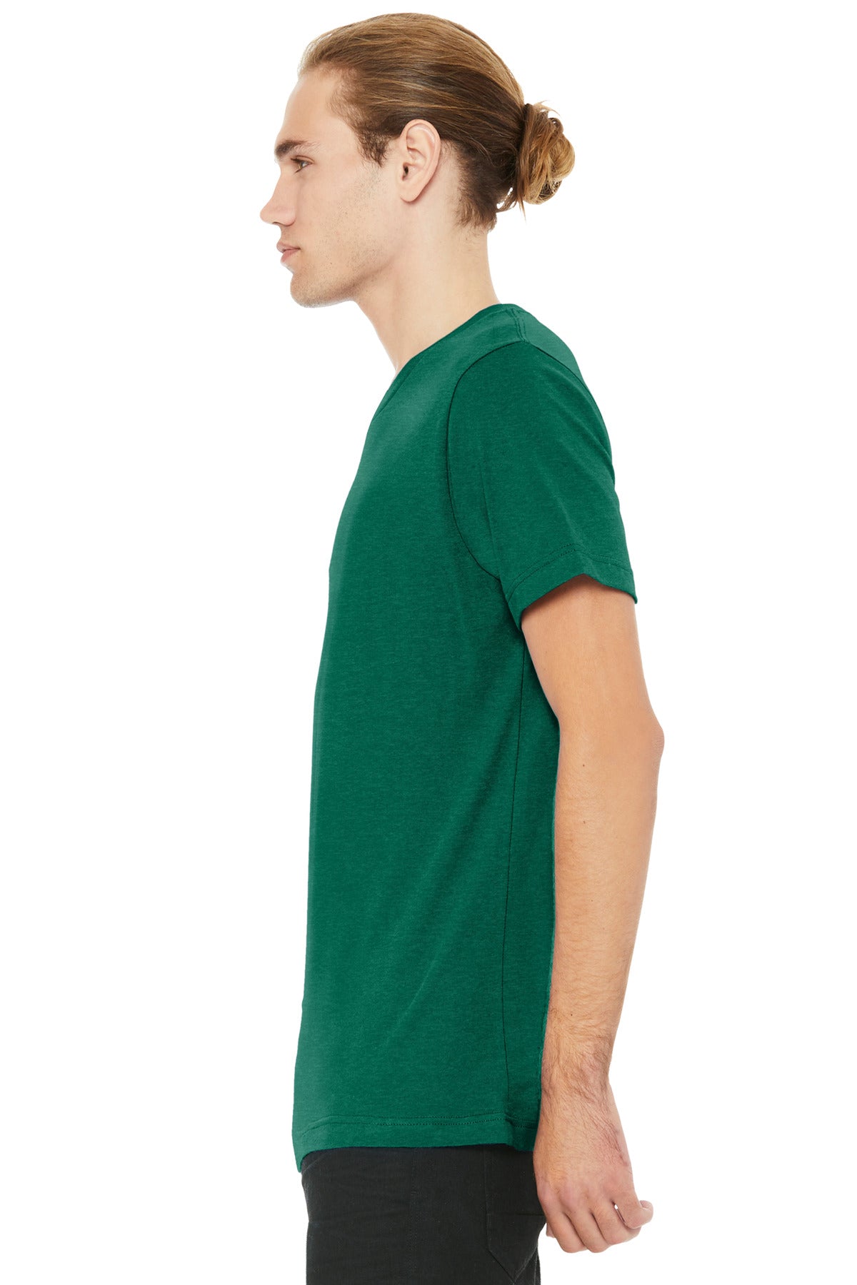 HtGrassGrn BELLA+CANVAS Unisex Heather CVC V-Neck Tee BC3005CVC
