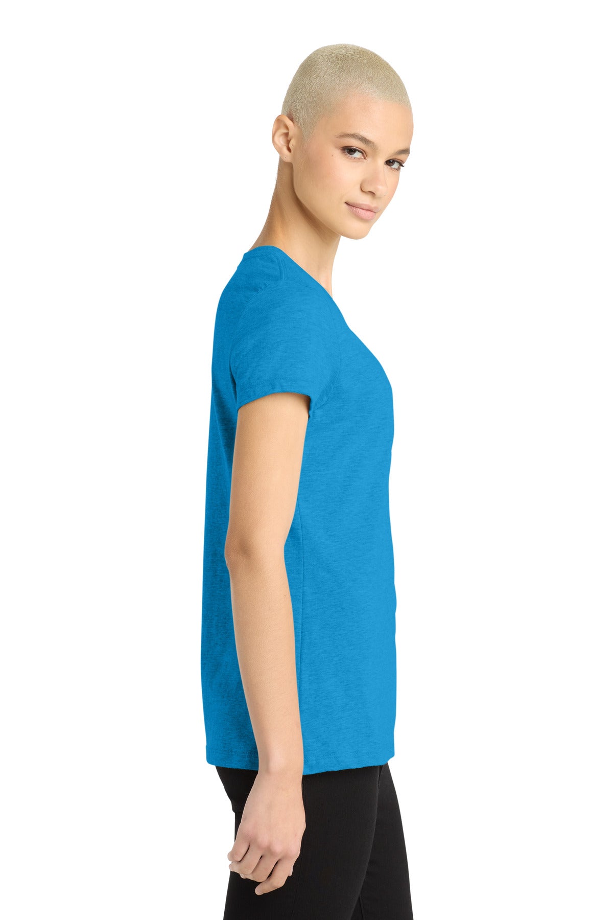 Hthr Brt Turqu District Women's Perfect Blend CVC Tee. DM108L