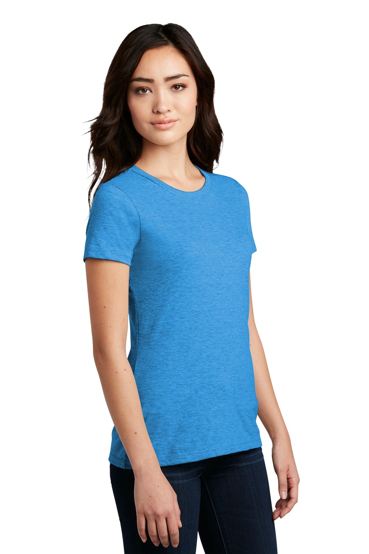 Hthr Brt Turqu District Women's Perfect Blend CVC Tee. DM108L