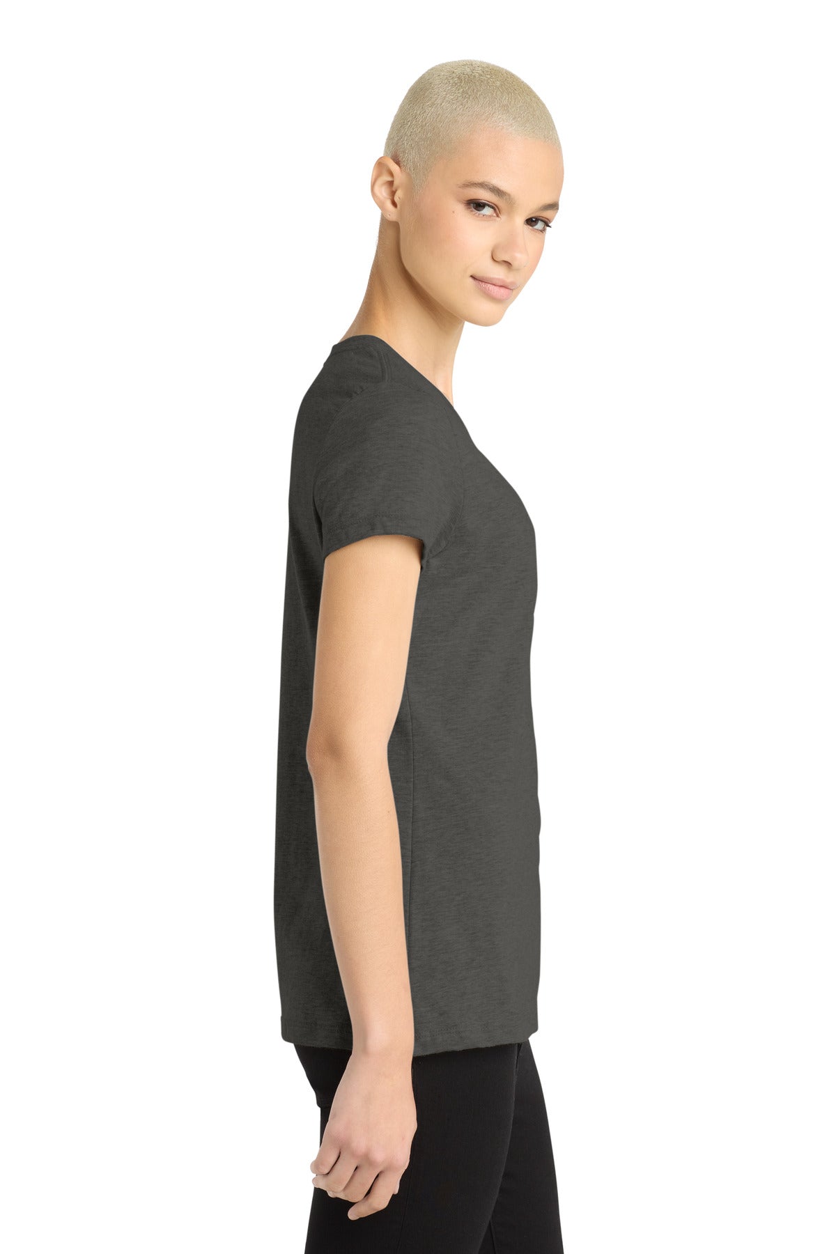 Hthr Charcoal District Women's Perfect Blend CVC Tee. DM108L