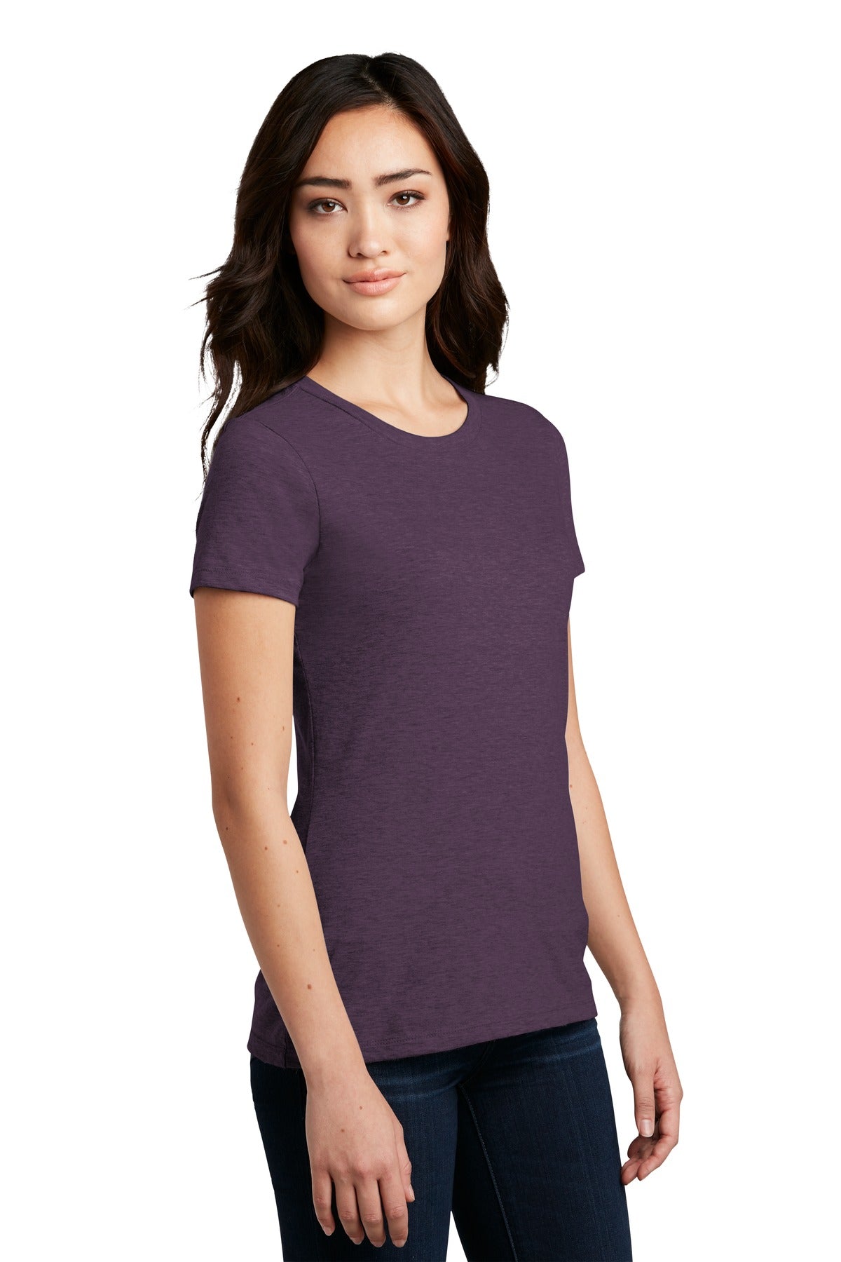 Hthr Eggplant District Women's Perfect Blend CVC Tee. DM108L