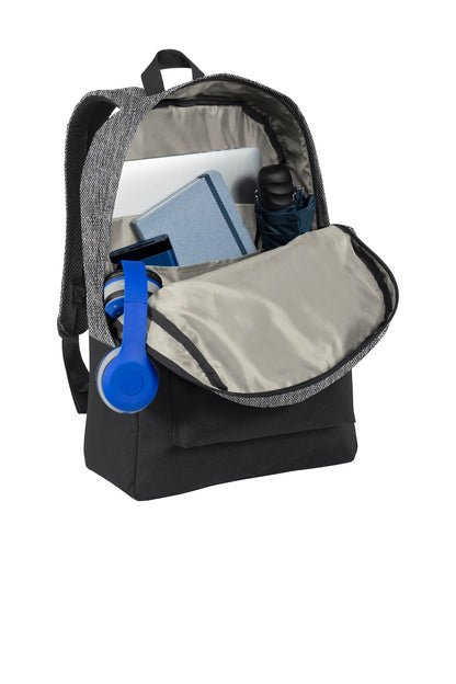 Hthr Grey/Blk Port Authority Retro Backpack BG7150