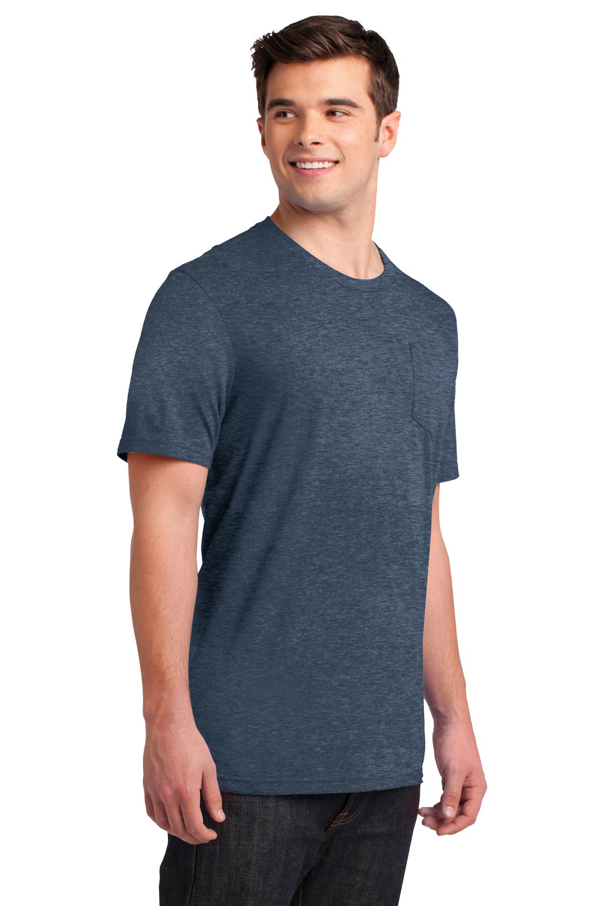 Hthr Navy District Very Important Tee with Pocket. DT6000P