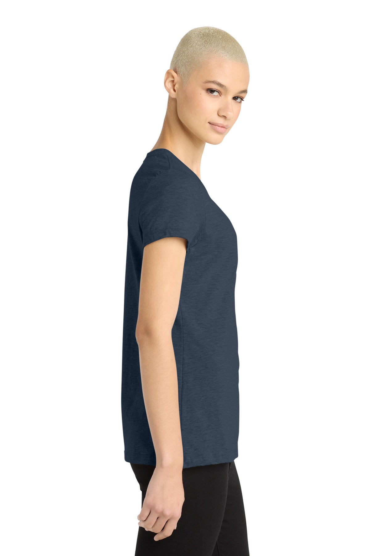 Hthr Navy District Women's Perfect Blend CVC Tee. DM108L
