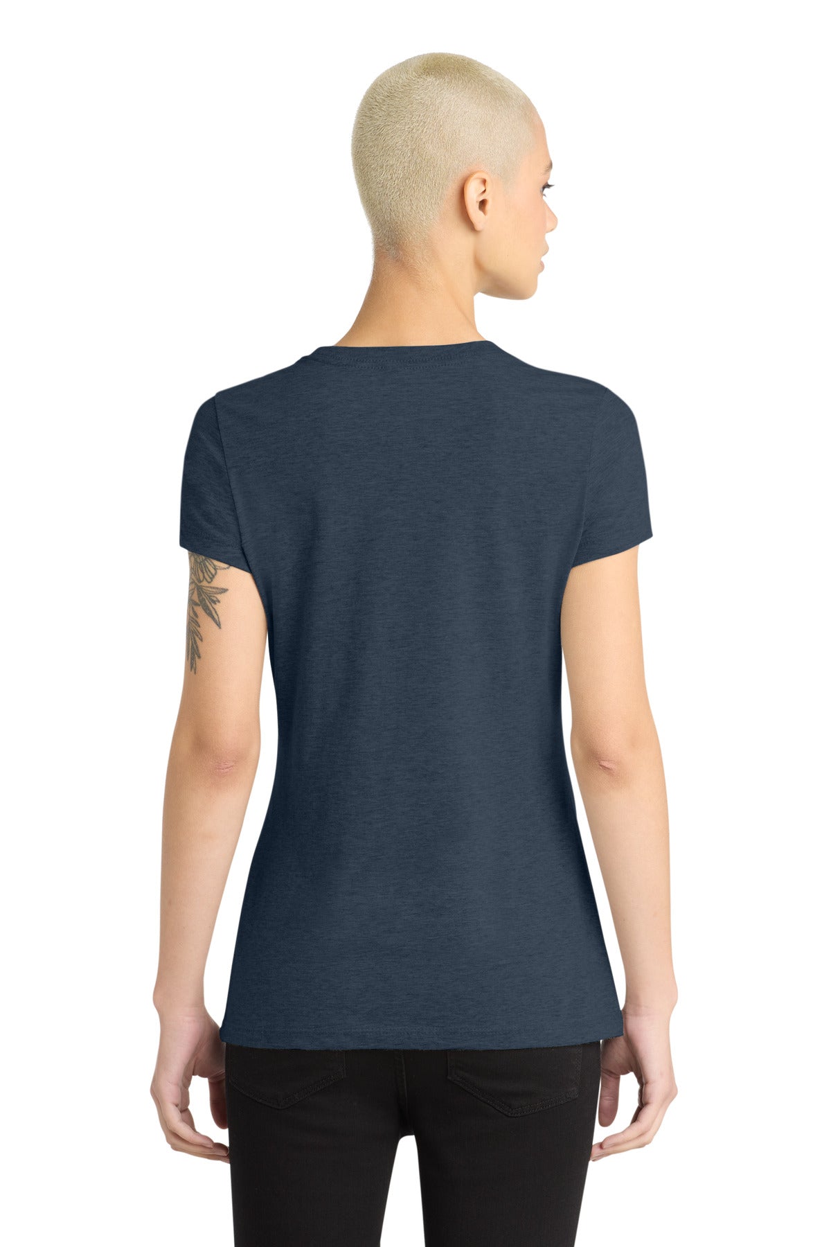 Hthr Navy District Women's Perfect Blend CVC Tee. DM108L