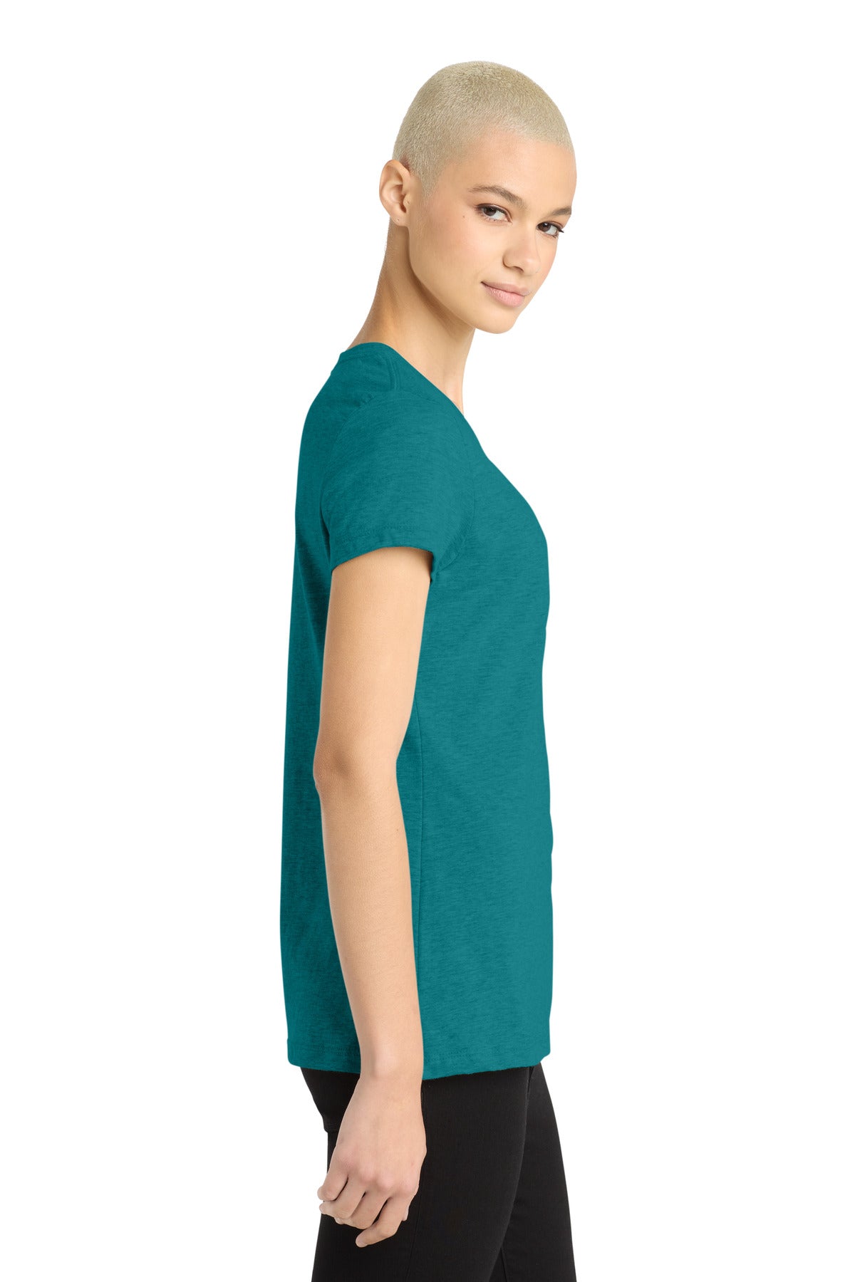 Hthr Teal District Women's Perfect Blend CVC Tee. DM108L