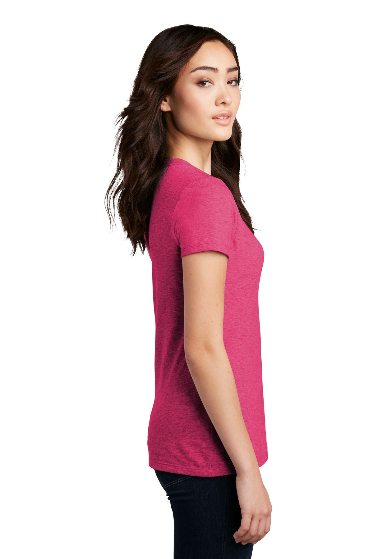 Hthr Watermlon District Women's Perfect Blend CVC Tee. DM108L