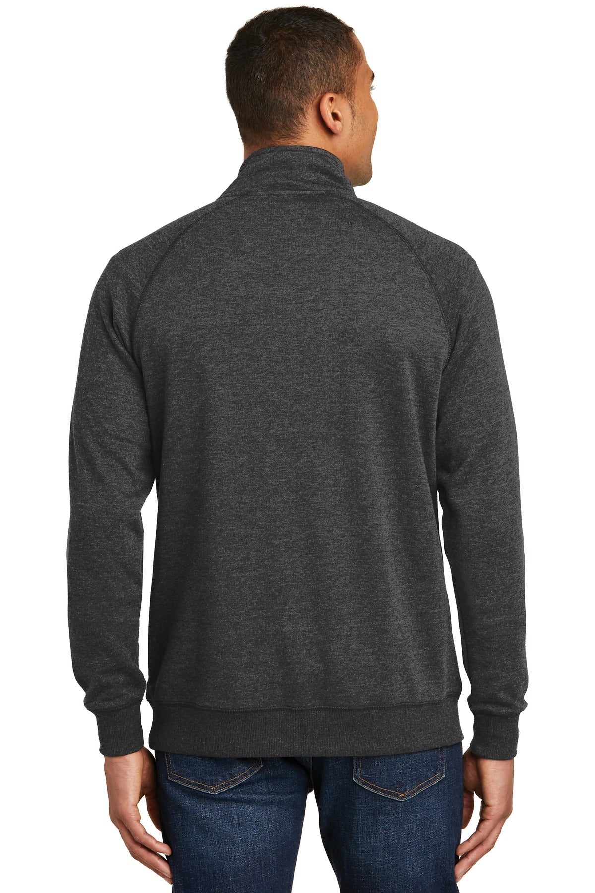 Hthrd Black District Lightweight Fleece 1/4-Zip. DM392