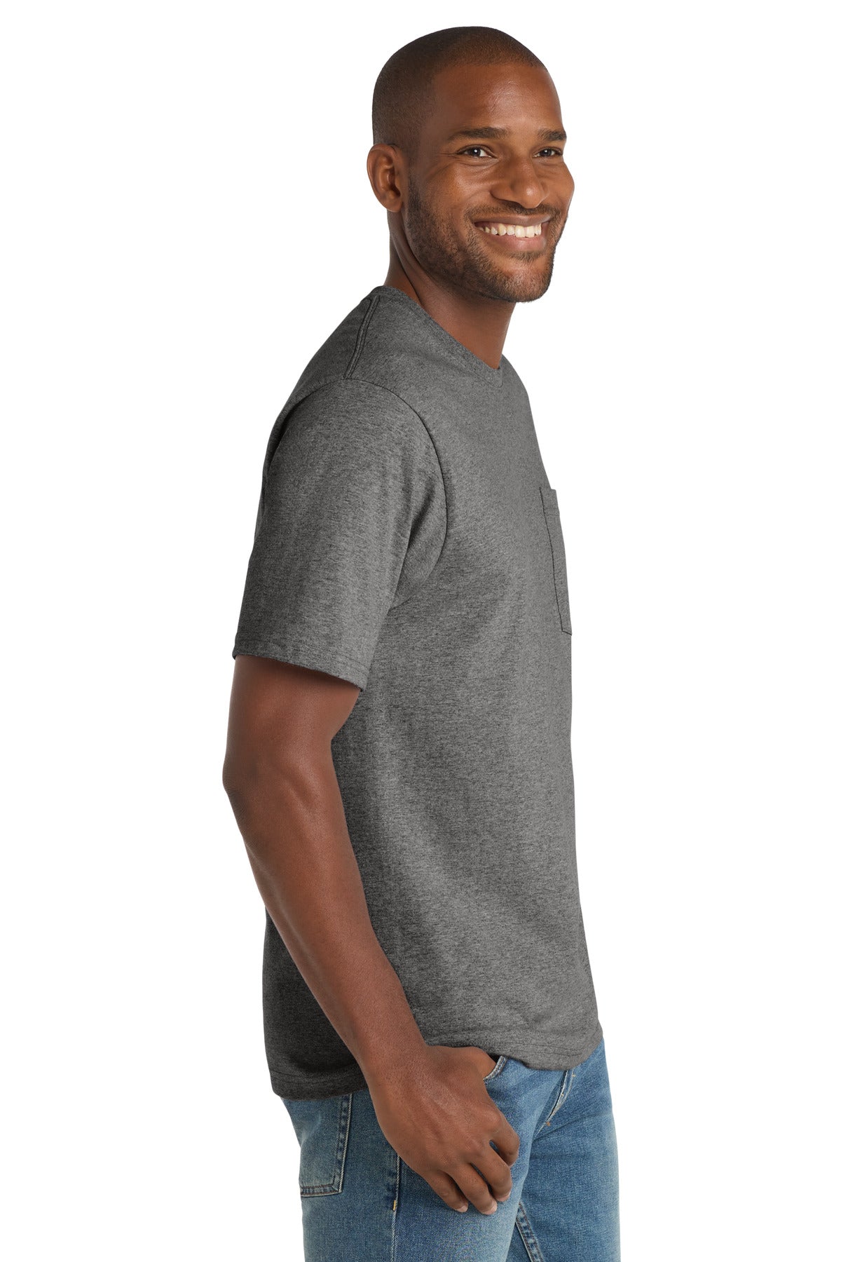 Hthrd Charcoal CornerStone Workwear Pocket Tee CS430