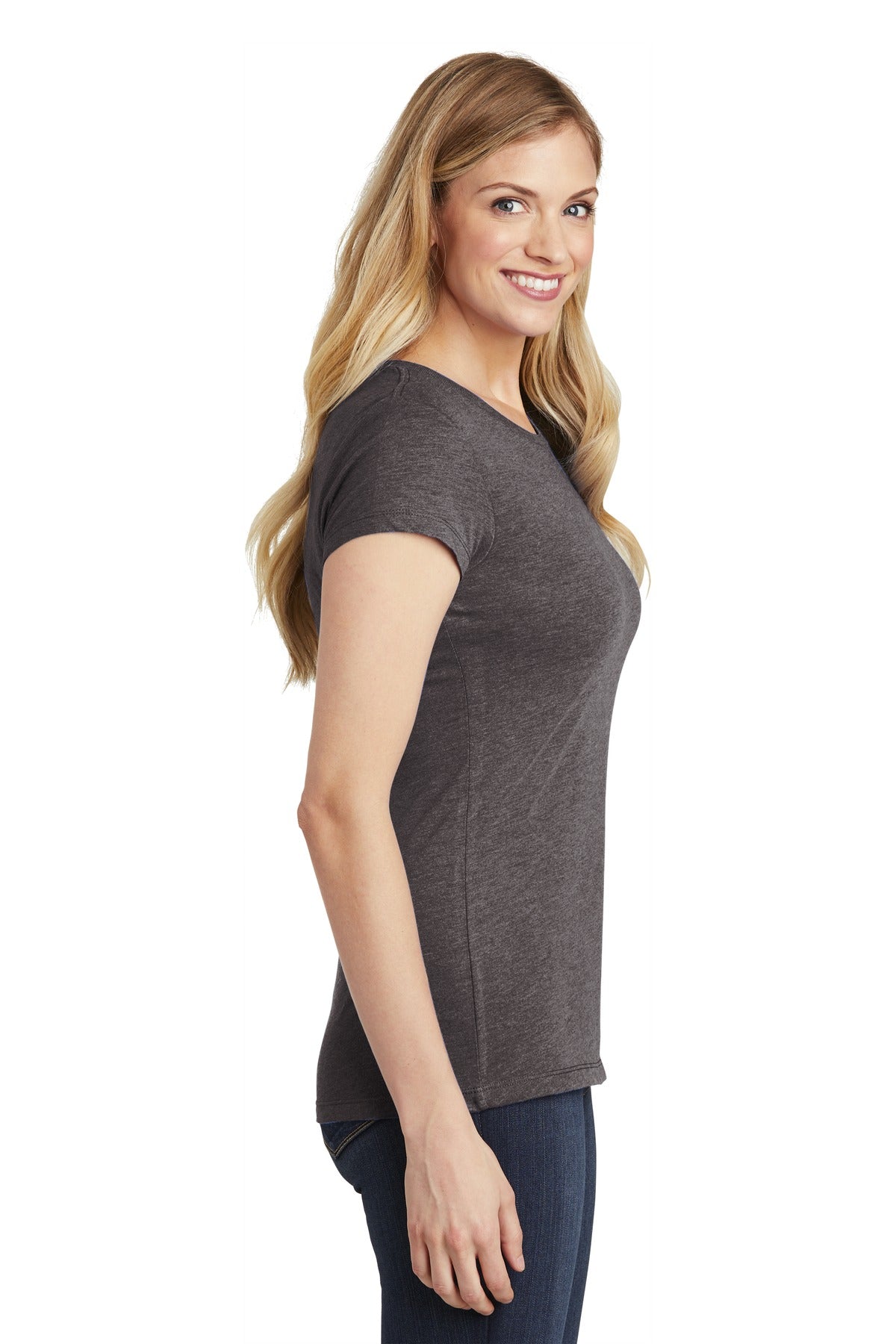 Hthrd Charcoal District Women's Fitted Perfect Tri Tee. DT155