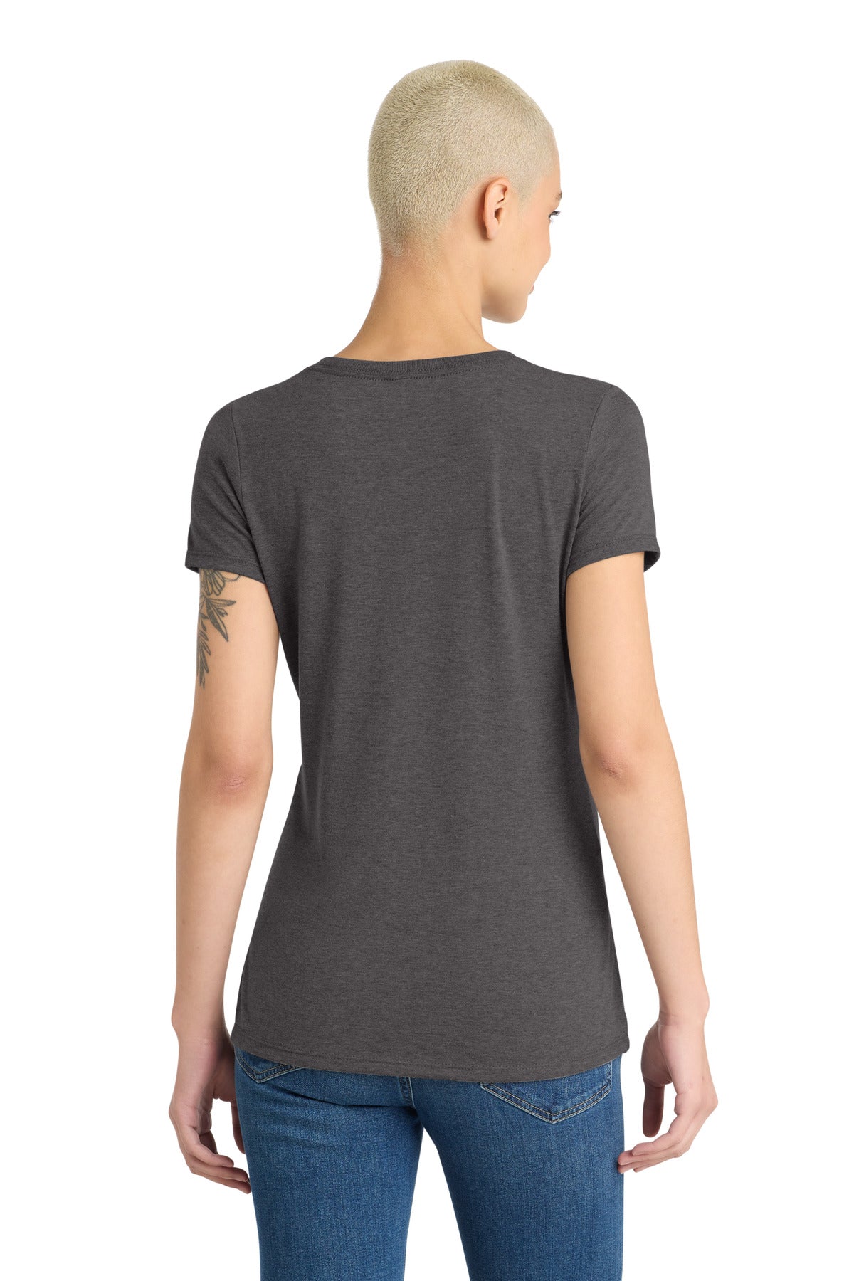 Hthrd Charcoal District Women's Perfect Tri V-Neck Tee. DM1350L