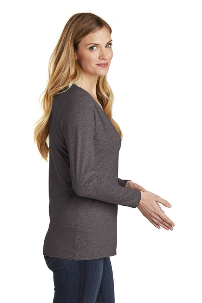 Hthrd Charcoal District Women's Very Important Tee Long Sleeve V-Neck. DT6201