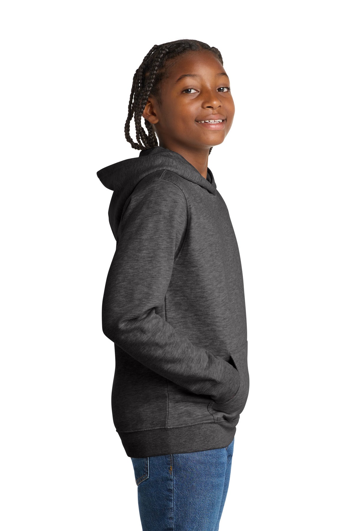 Hthrd Charcoal District Youth V.I.T. Fleece Hoodie DT6100Y