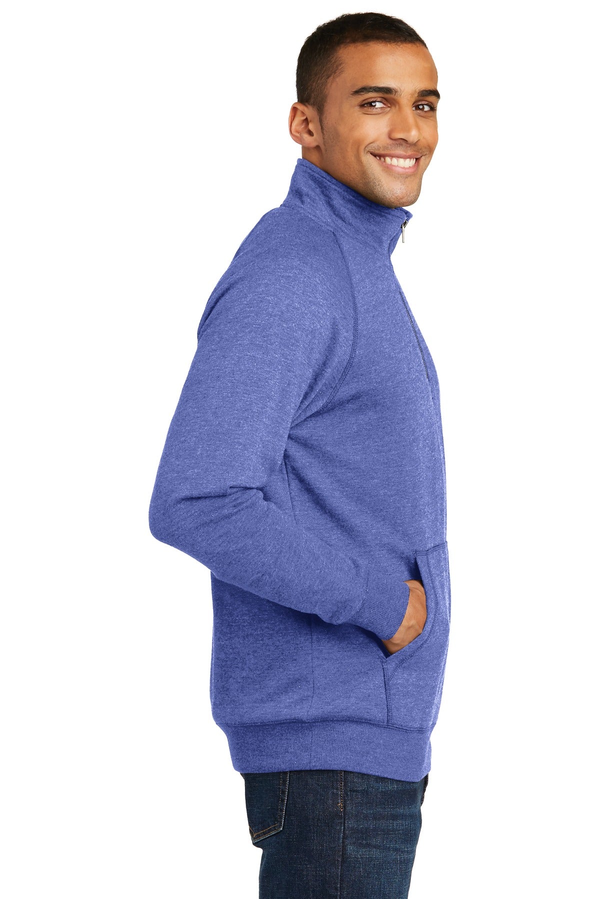 Hthrd Deep Roy District Lightweight Fleece 1/4-Zip. DM392