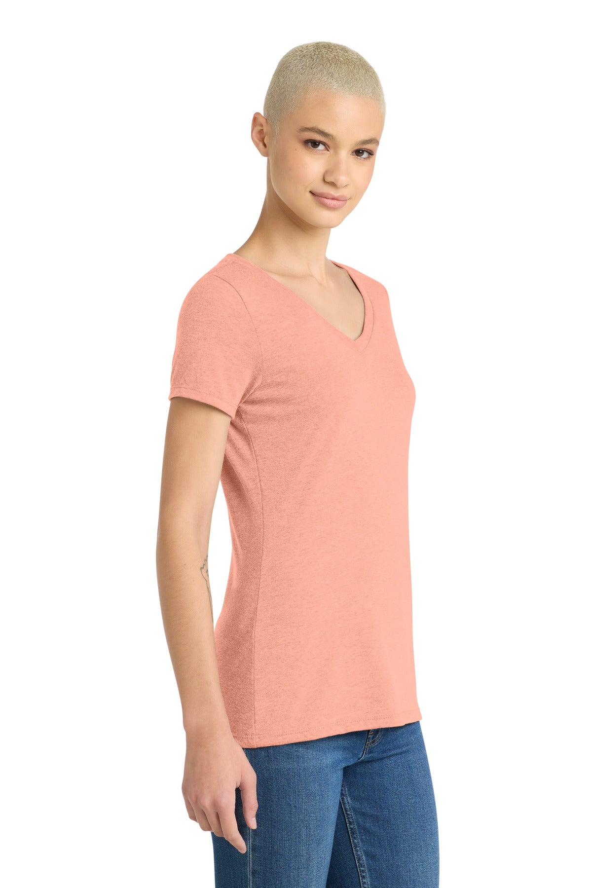 Hthrd Dsty Pch District Women's Perfect Tri V-Neck Tee. DM1350L