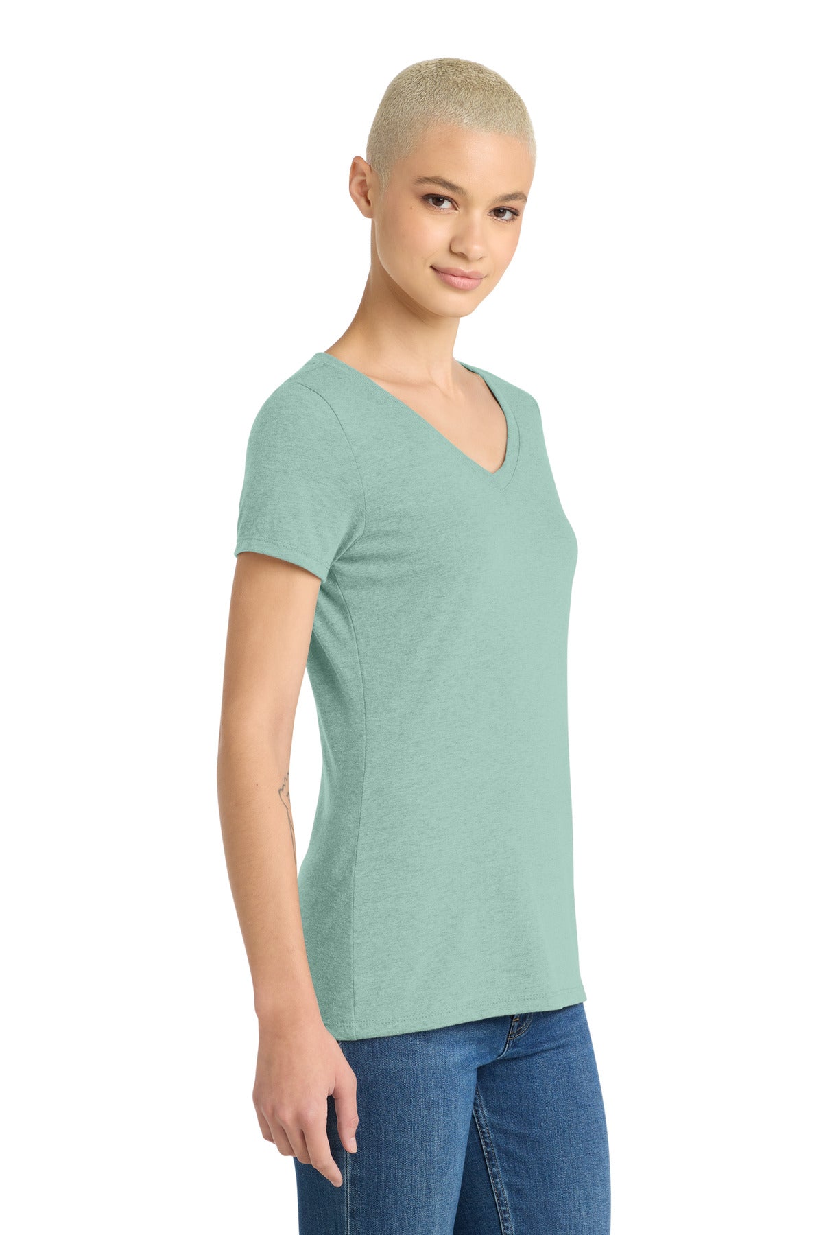 Hthrd Dsty Sag District Women's Perfect Tri V-Neck Tee. DM1350L