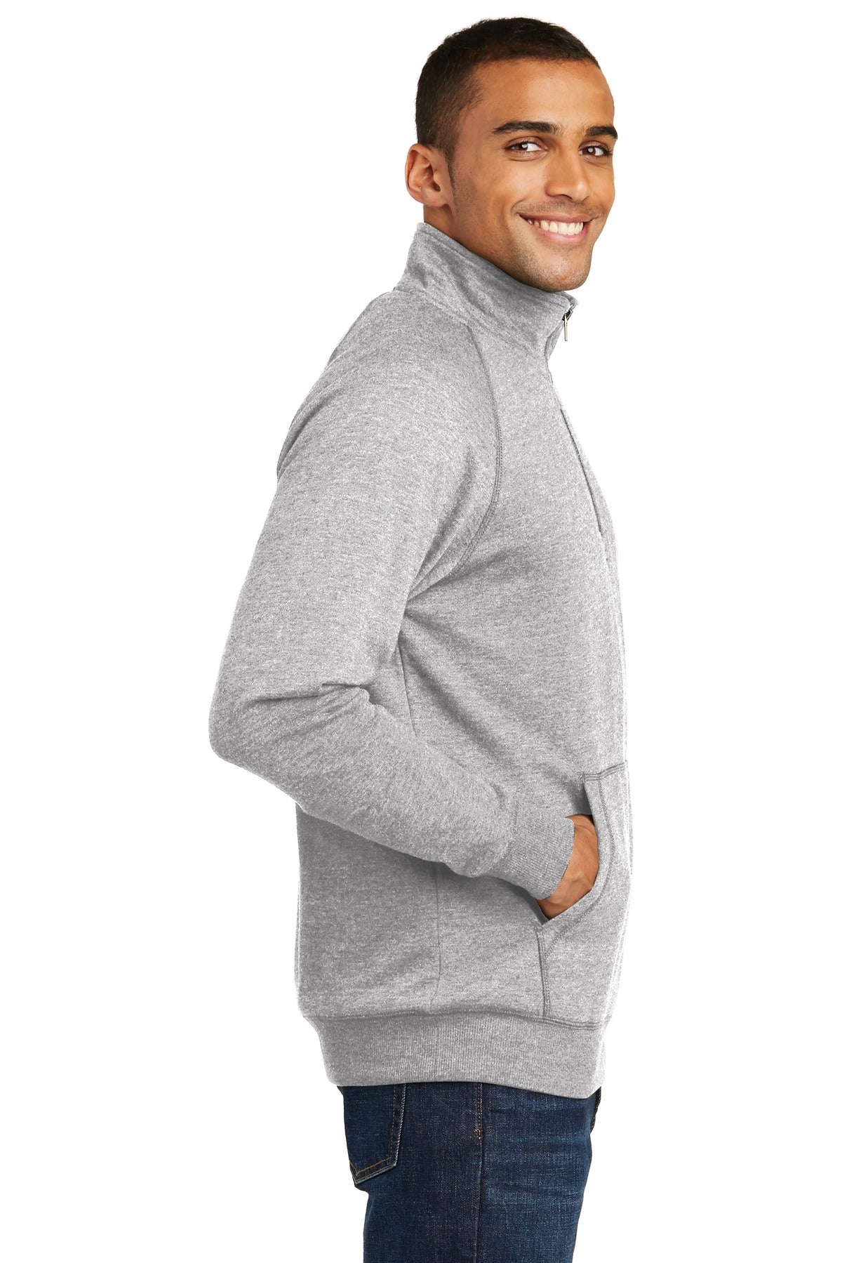 Hthrd Grey District Lightweight Fleece 1/4-Zip. DM392