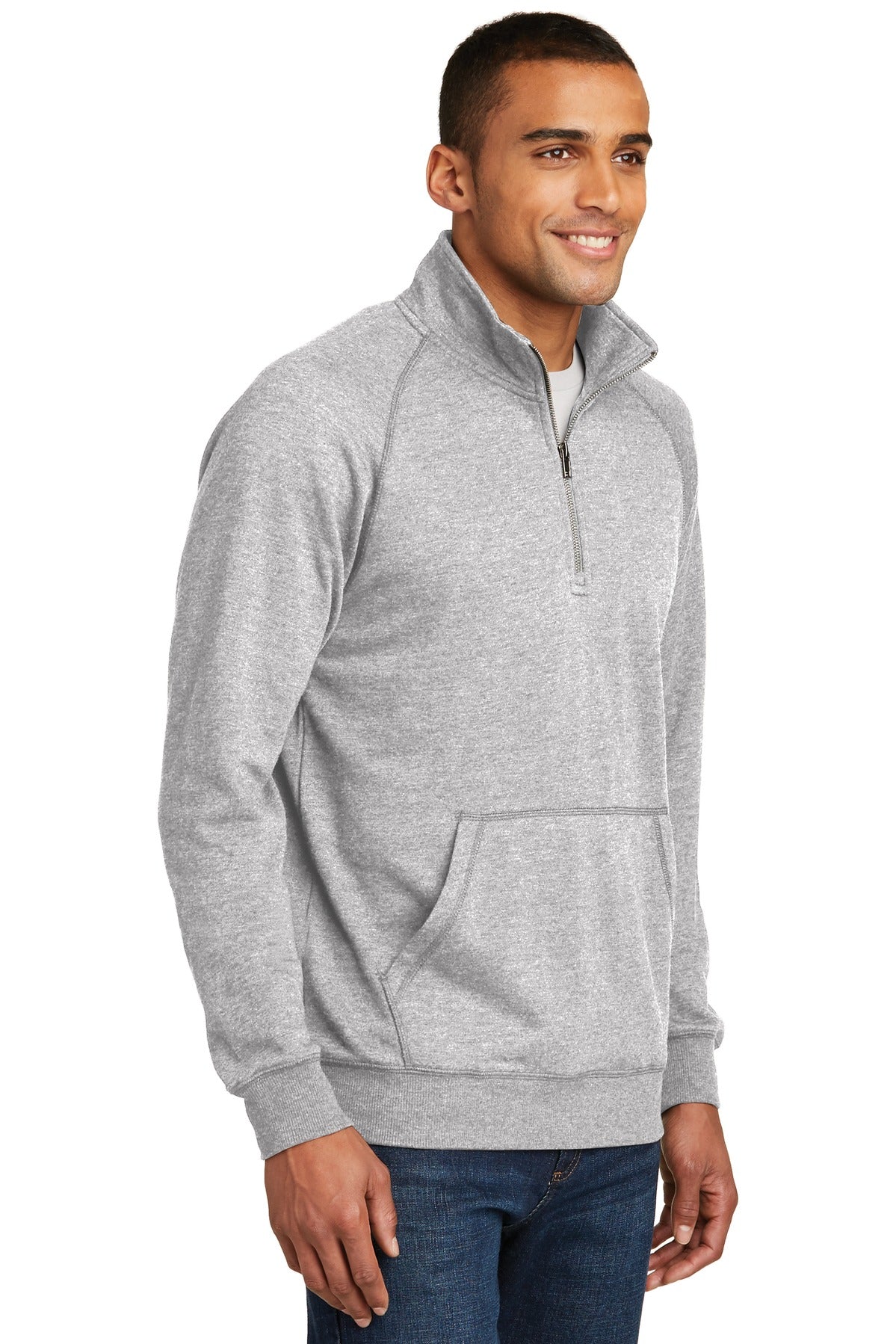 Hthrd Grey District Lightweight Fleece 1/4-Zip. DM392