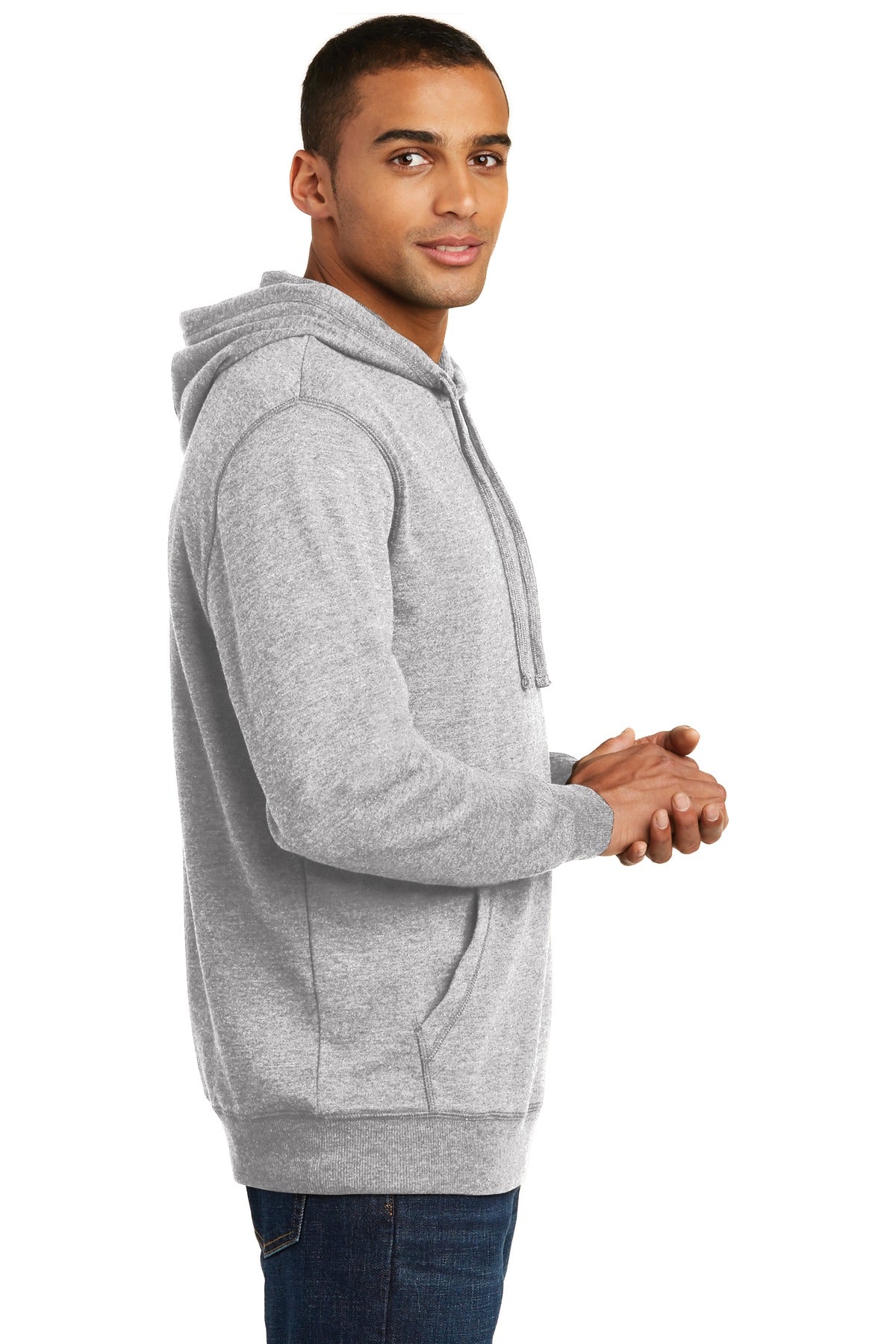 Hthrd Grey District Lightweight Fleece Hoodie. DM391