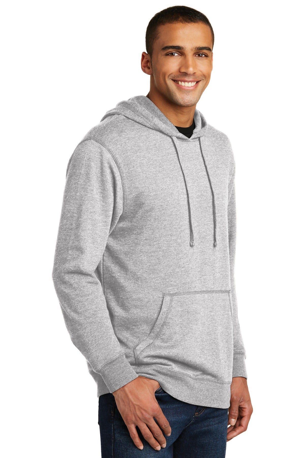 Hthrd Grey District Lightweight Fleece Hoodie. DM391