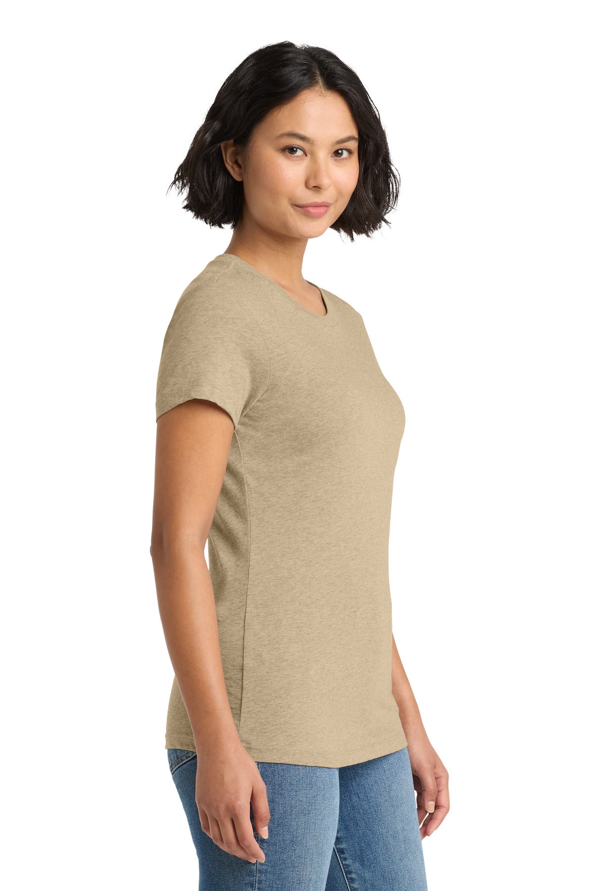 Hthrd Latte District Women's Perfect Weight Tee. DM104L