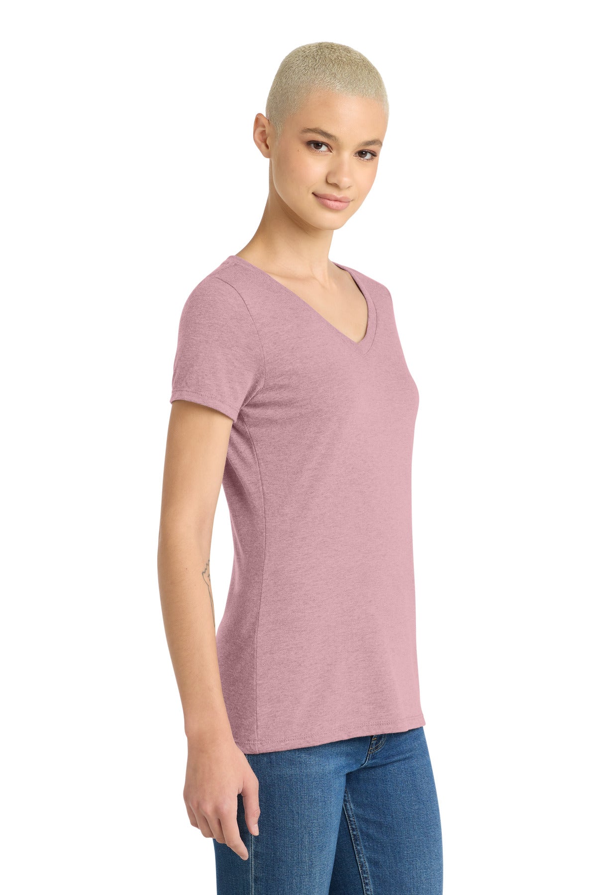 Hthrd Lavender District Women's Perfect Tri V-Neck Tee. DM1350L