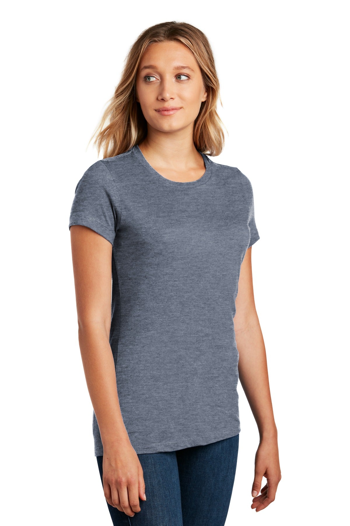 Hthrd Navy District Women's Perfect Weight Tee. DM104L