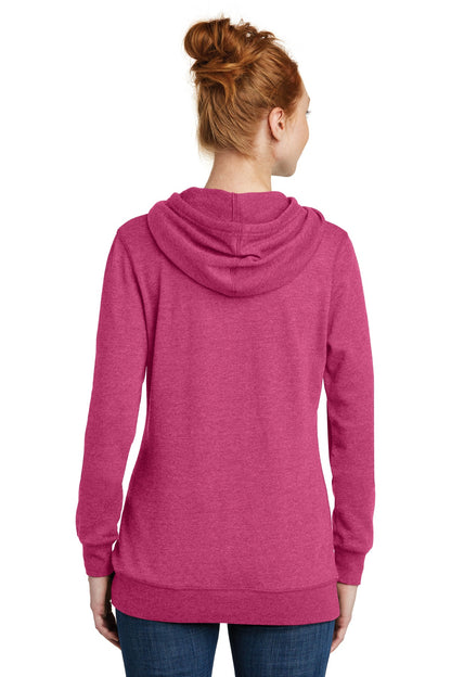 Hthrd Pink Aza District Women's Lightweight Fleece Hoodie. DM493