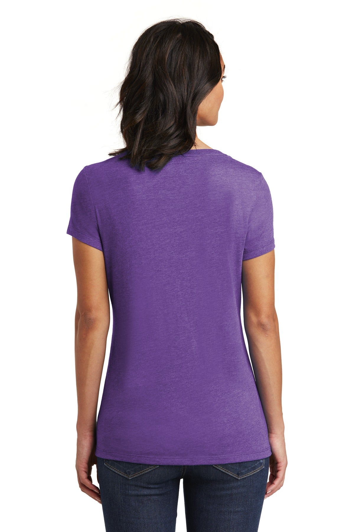 Hthrd Purple District Women's Very Important Tee V-Neck. DT6503
